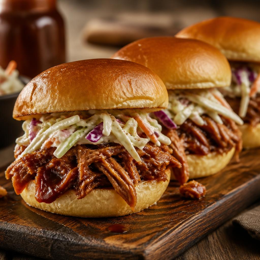 Pulled Pork Sliders with Coleslaw