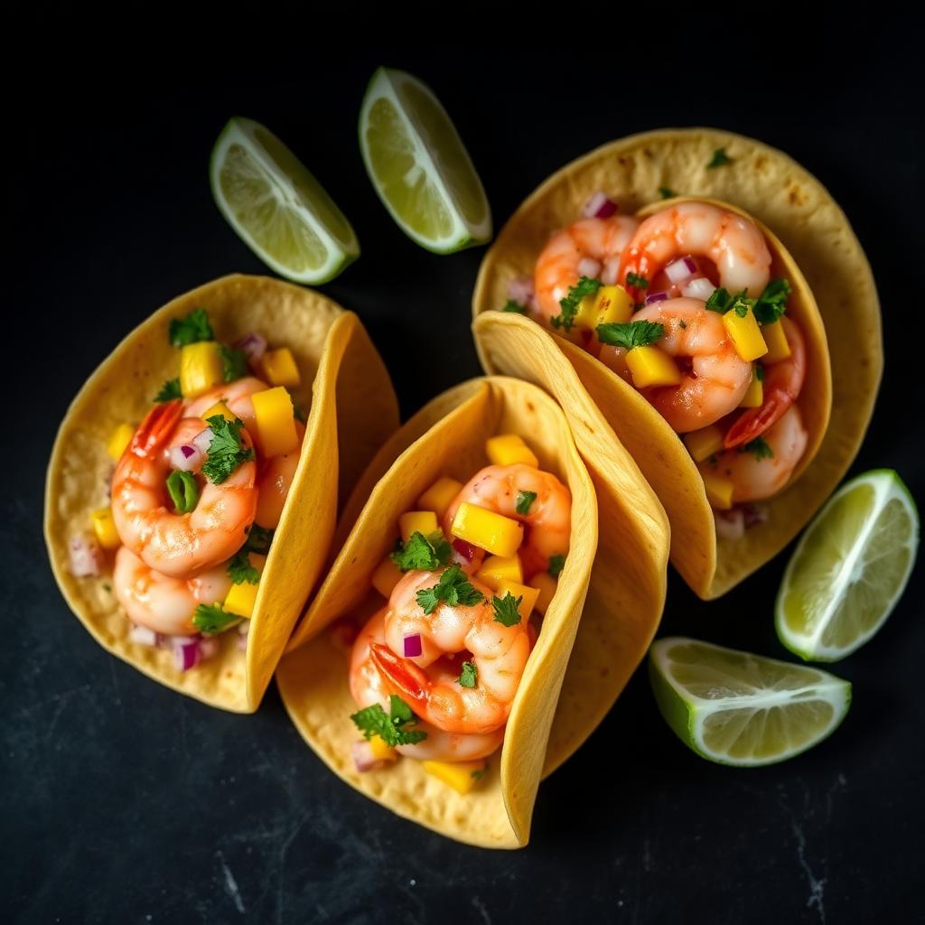 Shrimp Tacos with Mango Ceviche