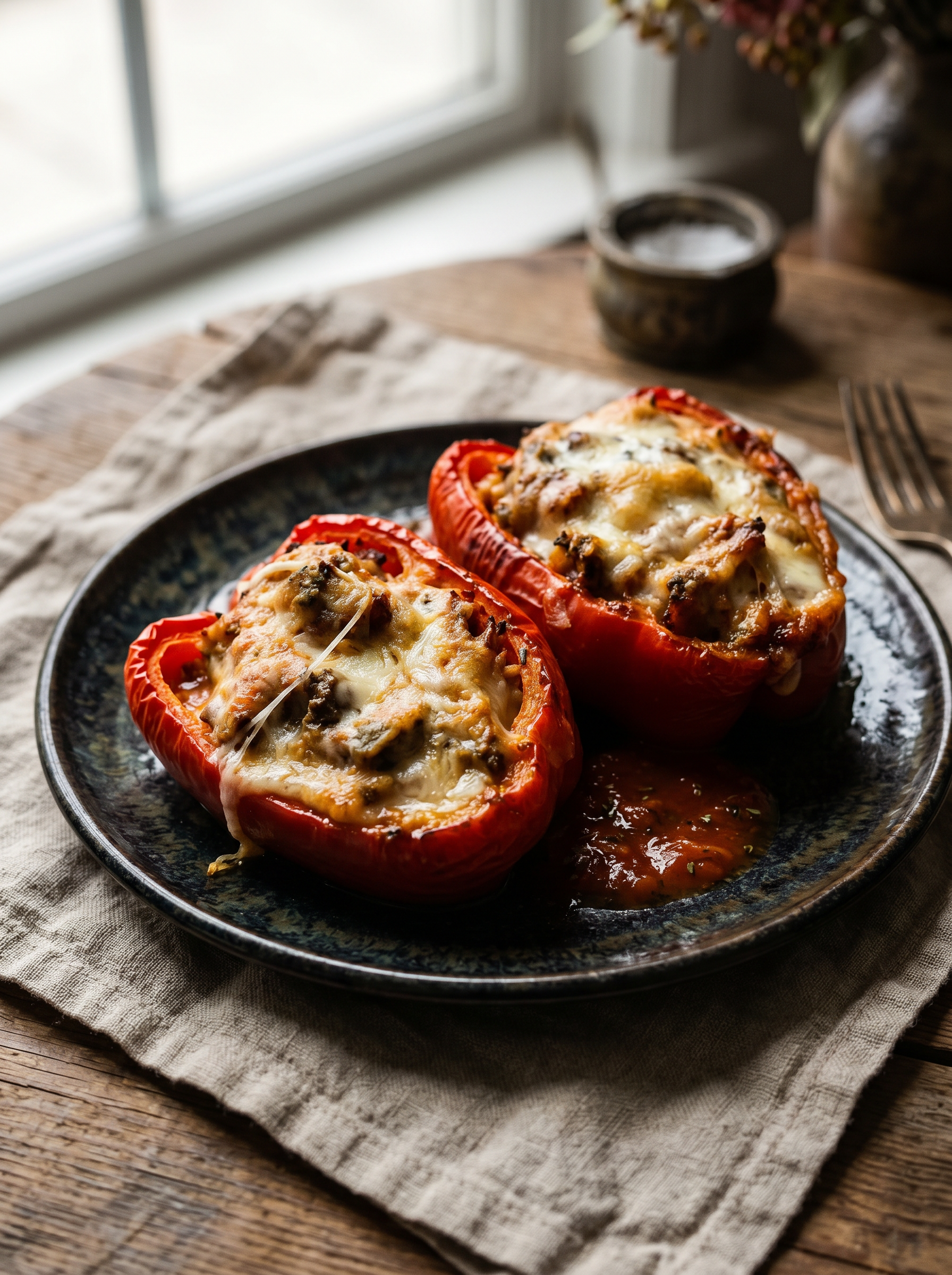 Turkey & Rice Stuffed Peppers